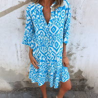 Esther™| Elegantes Kleid mit V-Ausschnitt – Hellblau