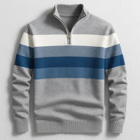 Finn | Herren-Pullover gestreift klassisch & modern – Grau