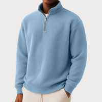 Shachar - Lässiger Sweater mit Reißverschluss – Hellblau