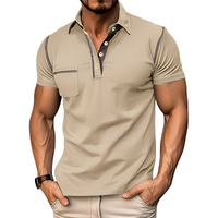 Brandon - Stilvolles Poloshirt – Khaki/Schwarz