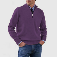 Pullover Herren Half Zip Modern | Warm Komfort Freizeit – Violett