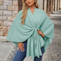 Sylora™ - Eleganter Warmer Poncho – Türkis