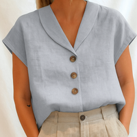 Emy™| Elegante unifarbene Bluse – Grau