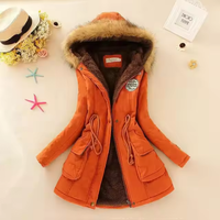 Therelle™ - Herbst-/Winterjacke mit Kapuze Stickerei und Tailliertem Schnitt – Orange