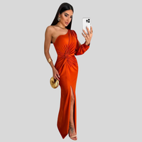Ilse | Glamouröses Drapé-Kleid – Orange