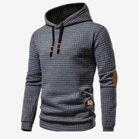 Julien | Stylischer Kapuzenpullover für Herren mit Patchwork-Details an den Ärmeln – Gris