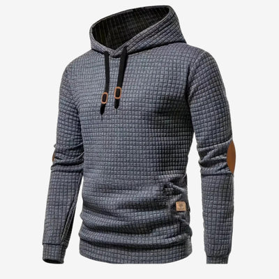 Julien | Stylischer Kapuzenpullover für Herren mit Patchwork-Details an den Ärmeln
