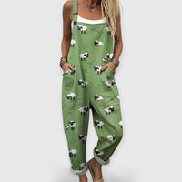 Helen | Damen Jumpsuit mit weitem Bein – Grün