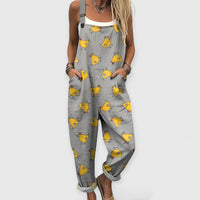 Althea | Damen Vintage Weitbeiniger Jumpsuit – Grau