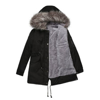 Gardana | Parka Mi-Longue Doublée en Polaire avec Capuche en Fourrure pour Femme – Noir