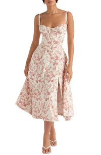 Amara - Florales Midi-Kleid – Rosenblume