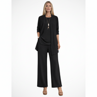 Wanda | Damen Elegantes 3-Teiliges Kleiderset – Koordiniertes Kleid Set Formal 2026 – Schwarz