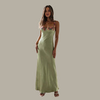Anji | Elegantes Maxi-Damenkleid – Grün