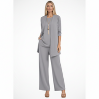 Wanda | Damen Elegantes 3-Teiliges Kleiderset – Koordiniertes Kleid Set Formal 2026 – Grau