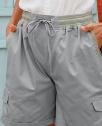 Hana - Frauen Shorts Cargo Hose – Hellgrau