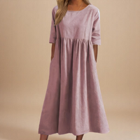 Linnea | Leichtes Baumwollkleid – Rosa
