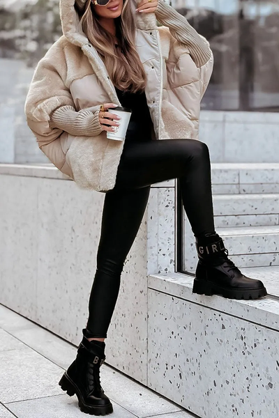 Sophie - Mehrfarbige Winter-Thermojacke mit Kapuze