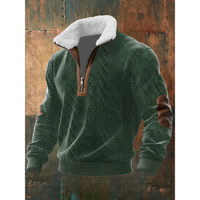 Ibrahima – Fleece Rollkragen Pullover Mit Reißverschluss – Grün