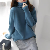 Clementine - Damenpullover mit kuscheligem Rollkragen – Blau
