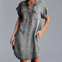 Minnegard | Mini-Kleid aus elastischem Premiumstoff – Grau