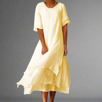 Erenthrud | Elegantes Maxikleid für Sommerträume – Gelb