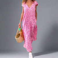 Xiselhild | Luftiges Musselin-Kleid für strahlende Sommertage – Magenta