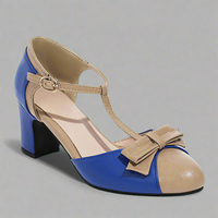 Quelharda | Retro T-Strap Pumps für Sommer – Blau