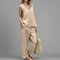 Godelina | Premium Sommer Zweiteiliges Set für Jeden Tag – Khaki