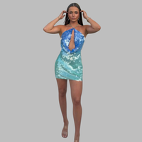 Elberhild | Vibrant Sequin Kleid für funkelnde Eleganz – Blau