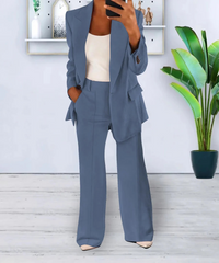 MAIKE - ELEGANTES ZWEITEILIGES FORMAL-OUTFIT – Blau