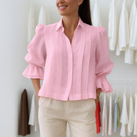 Nora™ | Elegante Plisseebluse – Rosa
