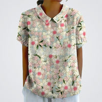 Lina™ | Bluse mit Blumenmuster – Dunkelrosa