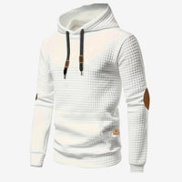 Julien | Stylischer Kapuzenpullover für Herren mit Patchwork-Details an den Ärmeln – Schwarz
