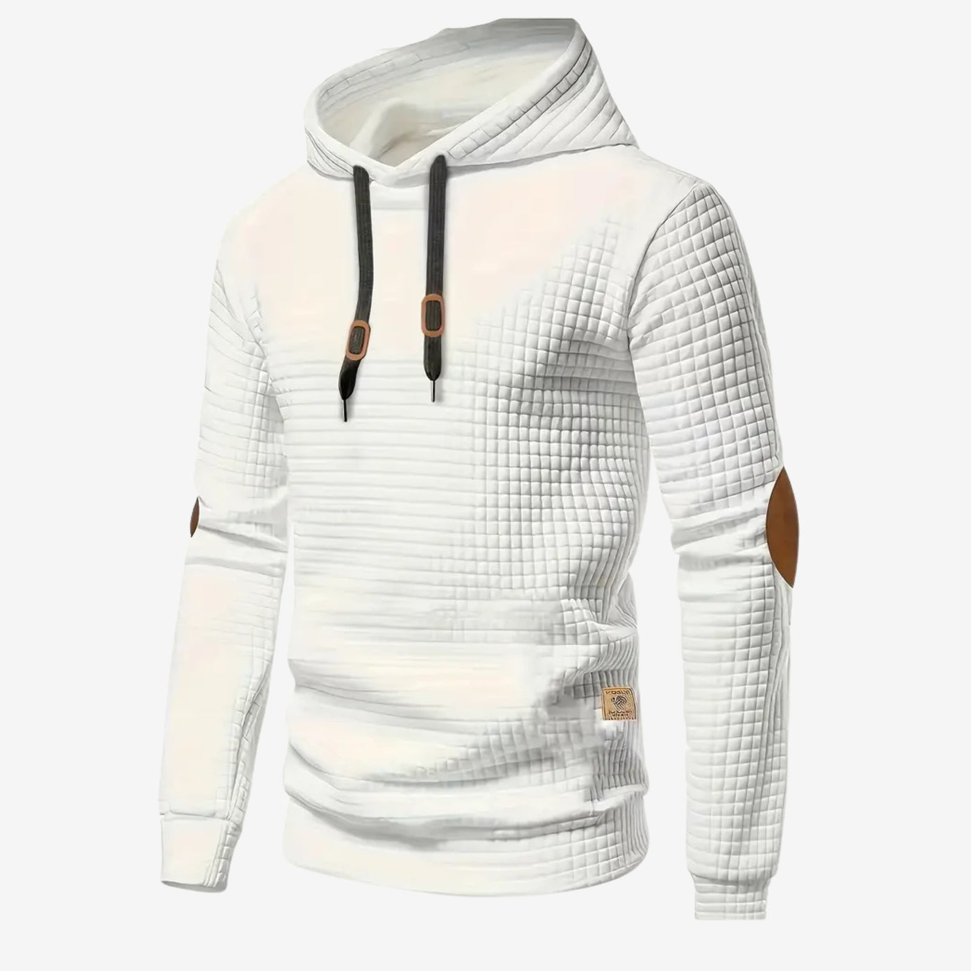 Julien | Stylischer Kapuzenpullover für Herren mit Patchwork-Details an den Ärmeln