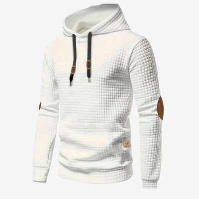 Julien | Stylischer Kapuzenpullover für Herren mit Patchwork-Details an den Ärmeln