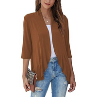 SEVDA - LEICHTER CARDIGAN MIT DREIVIERTELÄRMELN – Braun