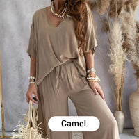 Women’s Casual Loose Solid Color Suit – Camel