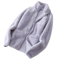 Kovanis | Weiche und flauschige Jacke mit Reißverschluss, Fleeceweste – Lila