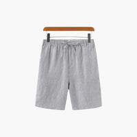 Herren Leinen Shorts mit Kordelzug und Seitentaschen – Grau