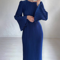 BABETTE - LANGES PLISSEE-KLEID – Marine