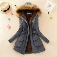 Therelle™ - Herbst-/Winterjacke mit Kapuze Stickerei und Tailliertem Schnitt – Grau