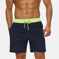 Badehose für Herren - Leichte, schnelltrocknende Badeshorts mit Stretch für den Sommer – Marineblau Fluor
