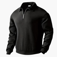 Anton | Vintage Zip-Up Pullover – Schwarz