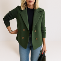 Martine™ -  Elegante Jacke mit Gestrickten Ärmeln – Grün