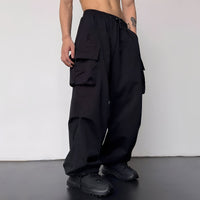 Kaleb - Aktuelle weite Cargohose – Schwarz
