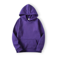 Basic Hoodie für Damen mit Kapuze und Kordelzug einfarbig – Lila
