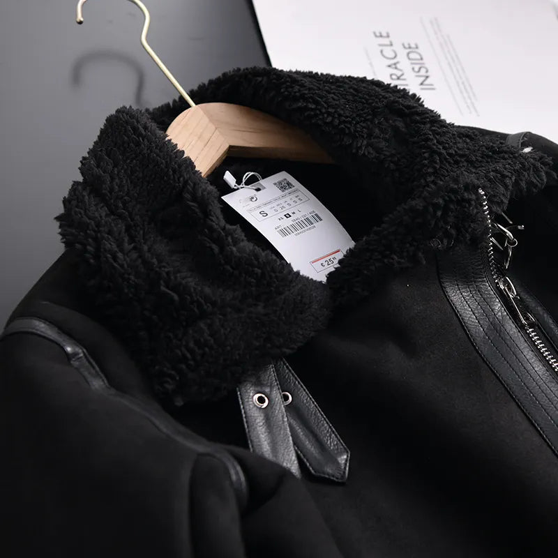 Geneviev | Bequemer Damen-Wintermantel aus Wildleder mit verstellbarem Gürtel und Fleece-Futter