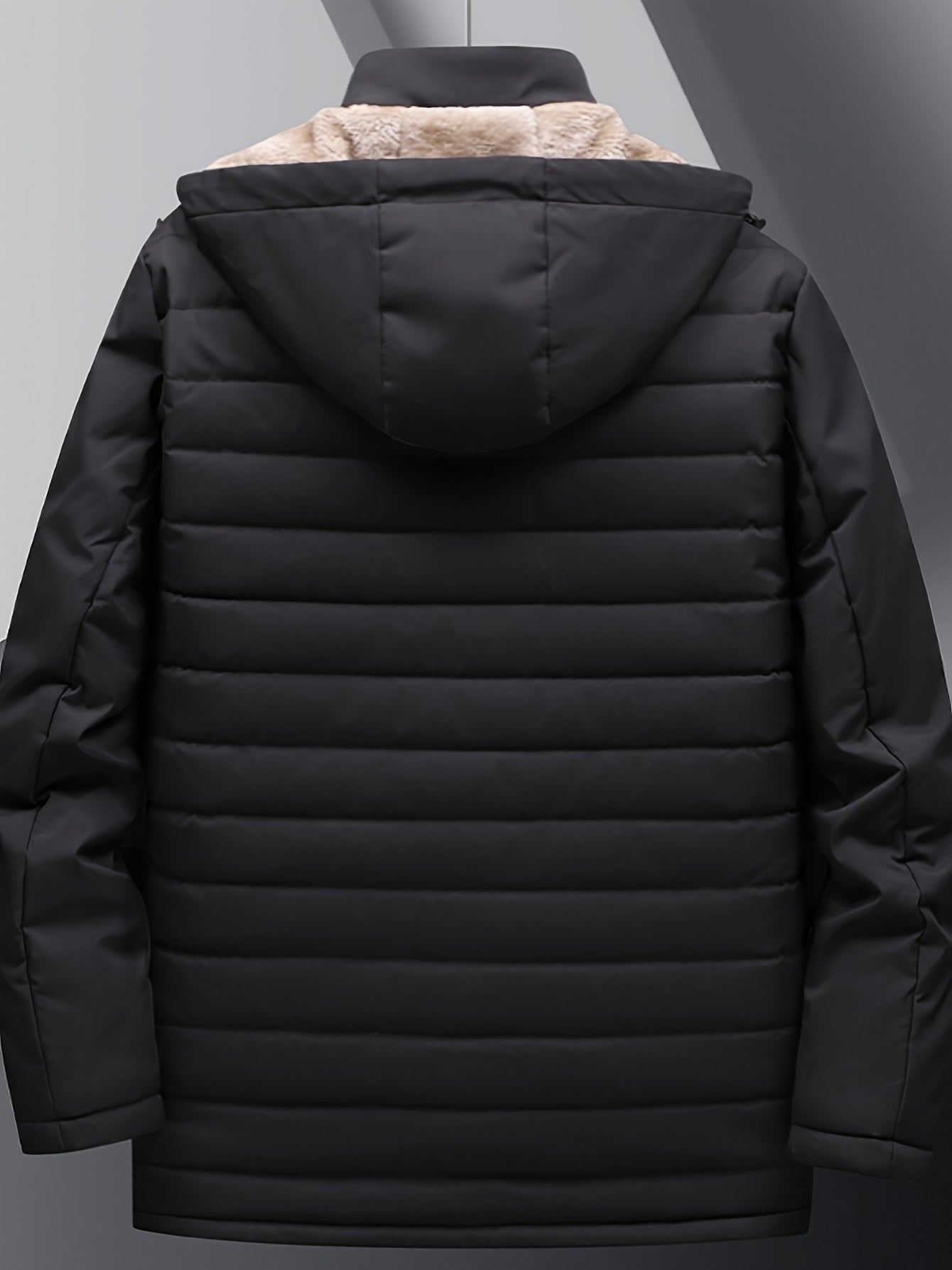 Teun | Warme Herren-Fleecejacke mit Kapuze & Reißverschlusstaschen, Winddicht für Herbst & Winter