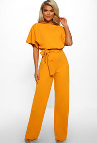 Bianca Modern Jumpsuit | Büro-Gürtel-Design ärmelloser Damen-Sommer-Jumpsuit – Gelb
