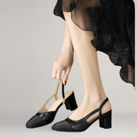 Livia® | Eleganter rutschfester Keilsandal – Schwarz
